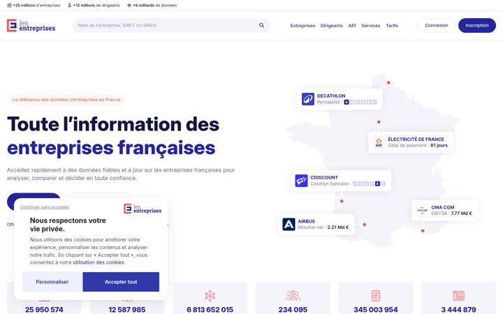 Screenshot of lesentreprises.com