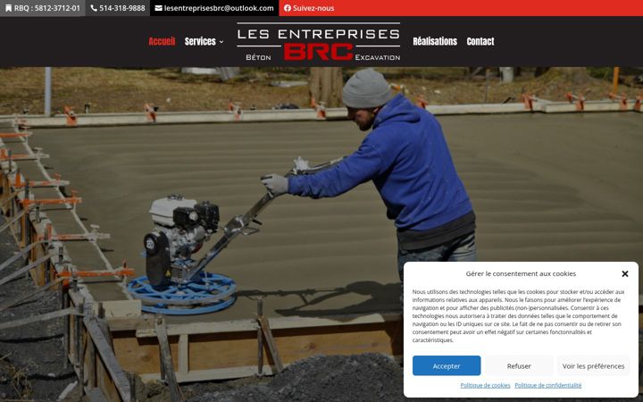Screenshot of lesentreprisesbrc.ca