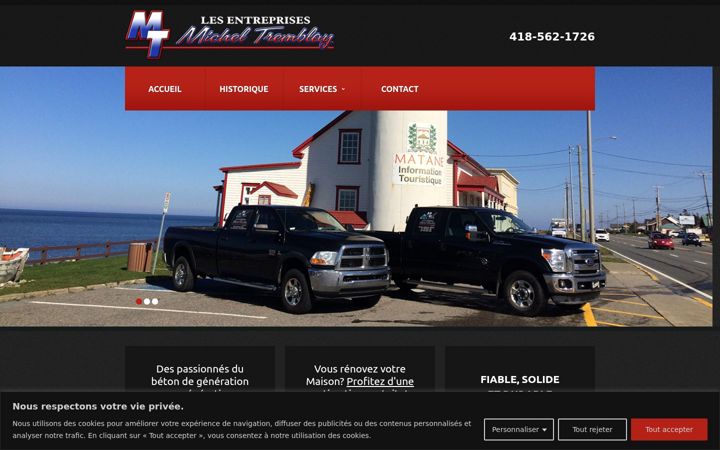 Screenshot of lesentreprisesmicheltremblay.com
