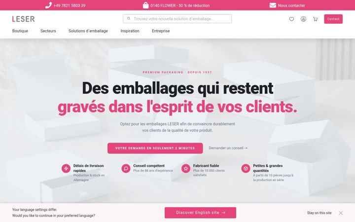 Screenshot of leser-emballages.fr