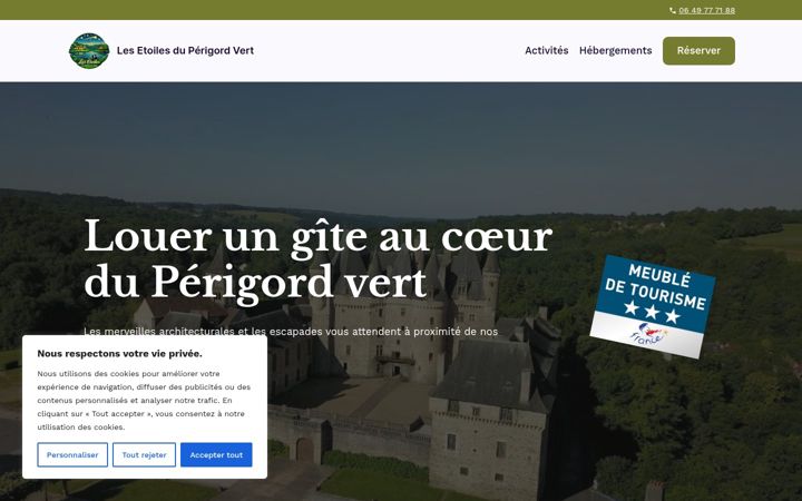 Screenshot of lesetoilesduperigordvert.fr