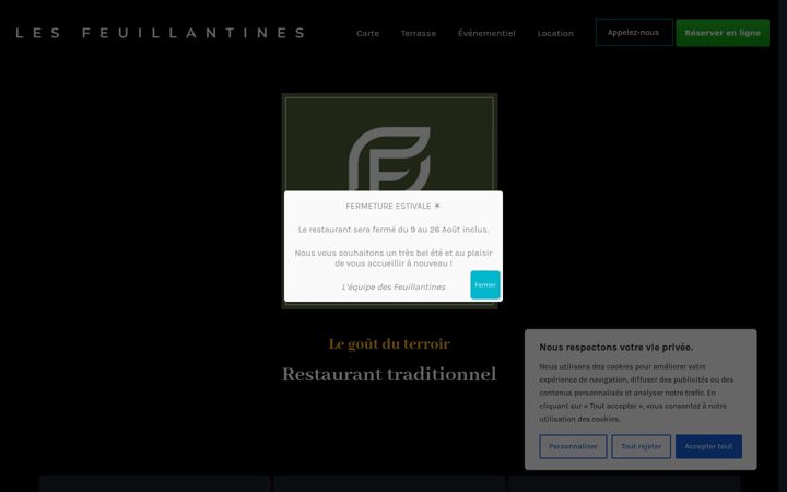 Screenshot of lesfeuillantines.fr