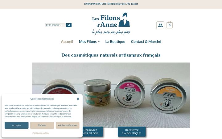 Screenshot of lesfilonsdanne.fr