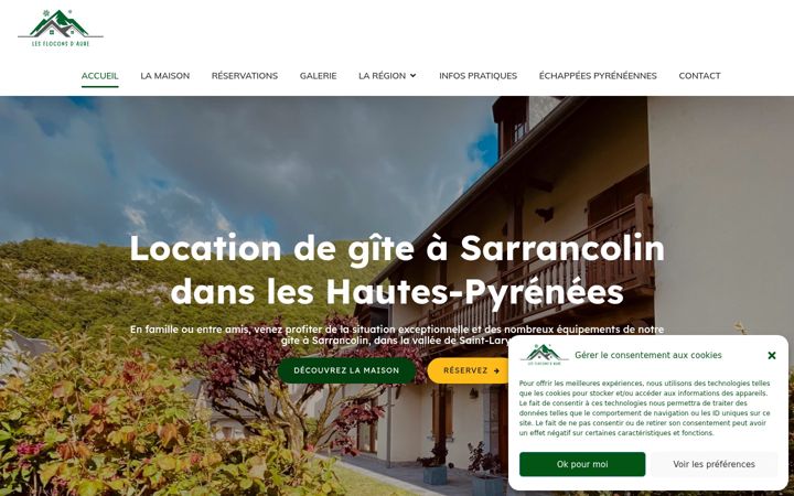 Screenshot of lesfloconsdaure-sarrancolin.fr