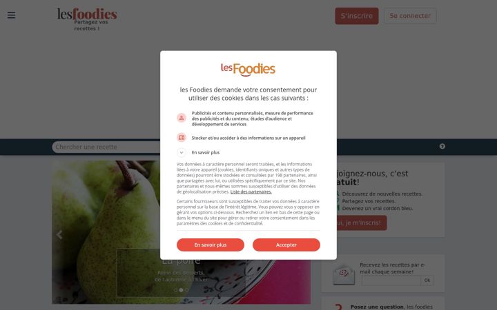 Screenshot of lesfoodies.com