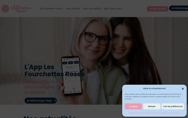 Screenshot of lesfourchettesroses.org