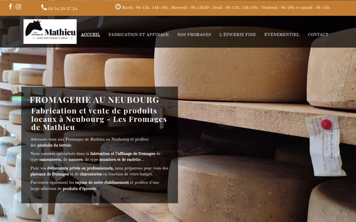 Screenshot of lesfromagesdemathieu.fr