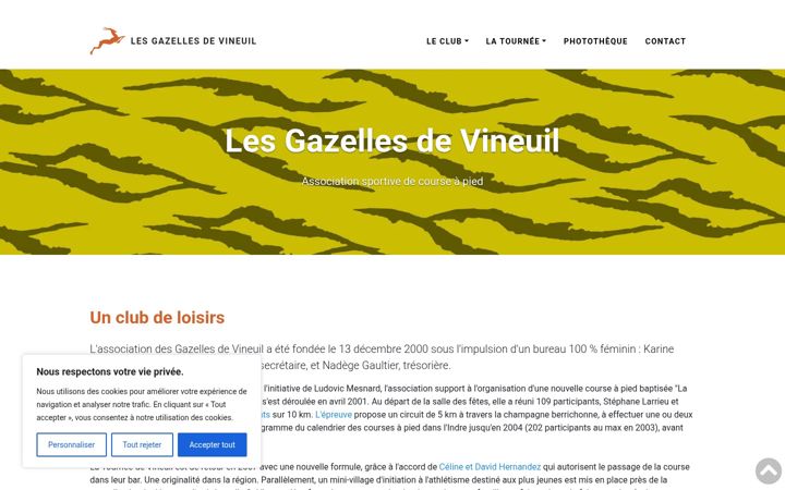 Screenshot of lesgazellesdevineuil.fr