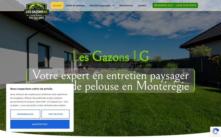 Screenshot of lesgazonslg.ca