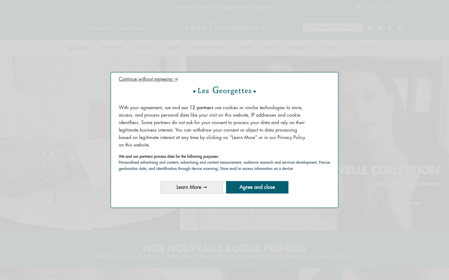 Screenshot tal-banner tal-kunsens muri qabel kwalunkwe interazzjoni