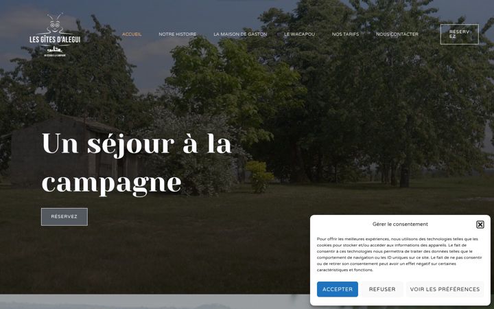Screenshot of lesgitesdalegui.com