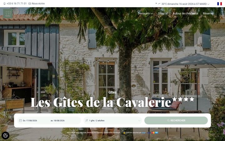 Screenshot of lesgitesdelacavalerie.com