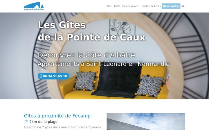 Screenshot of lesgitesdelapointedecaux.fr