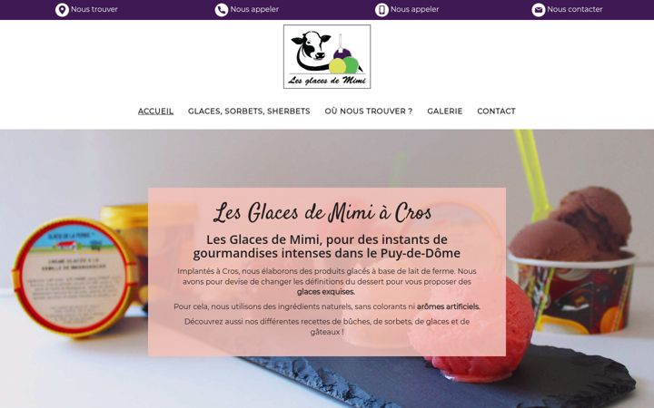 Screenshot of lesglacesdemimi.fr