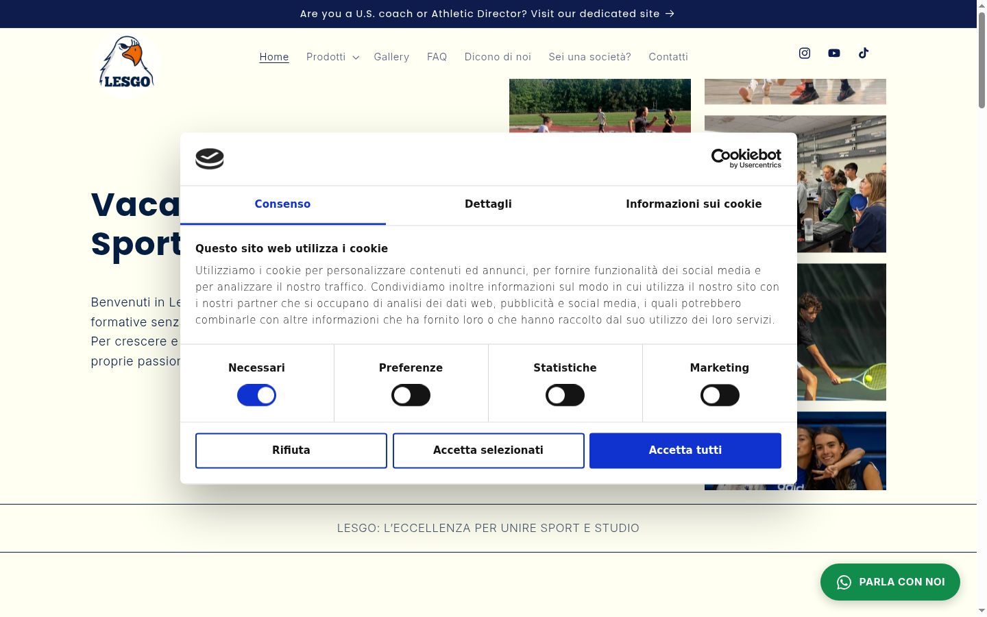 Snimka zaslona bannera za privolu prikazanog prije bilo kakve interakcije