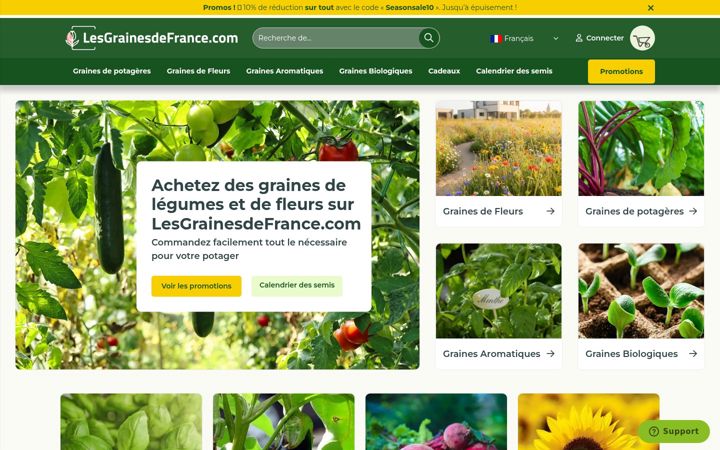 Screenshot of lesgrainesdefrance.com