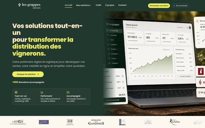 Screenshot of lesgrappes-services.com
