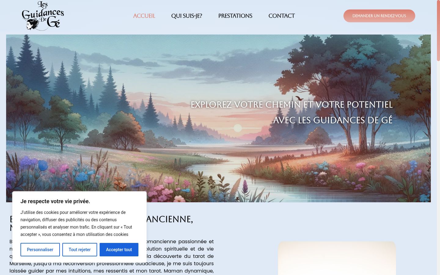 Capture d'écran de la bannière de consentement affichée avant toute interaction