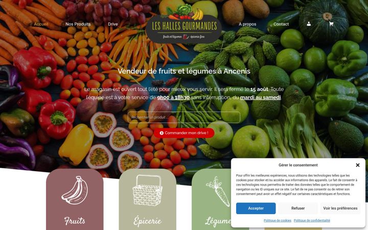Screenshot of leshallesgourmandes.fr