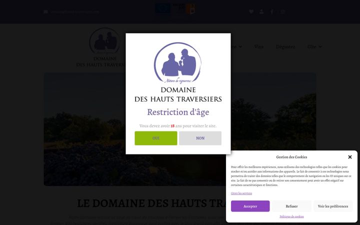 Screenshot of leshautstraversiers.com