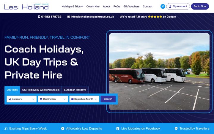 Screenshot of leshollandcoachtravel.co.uk
