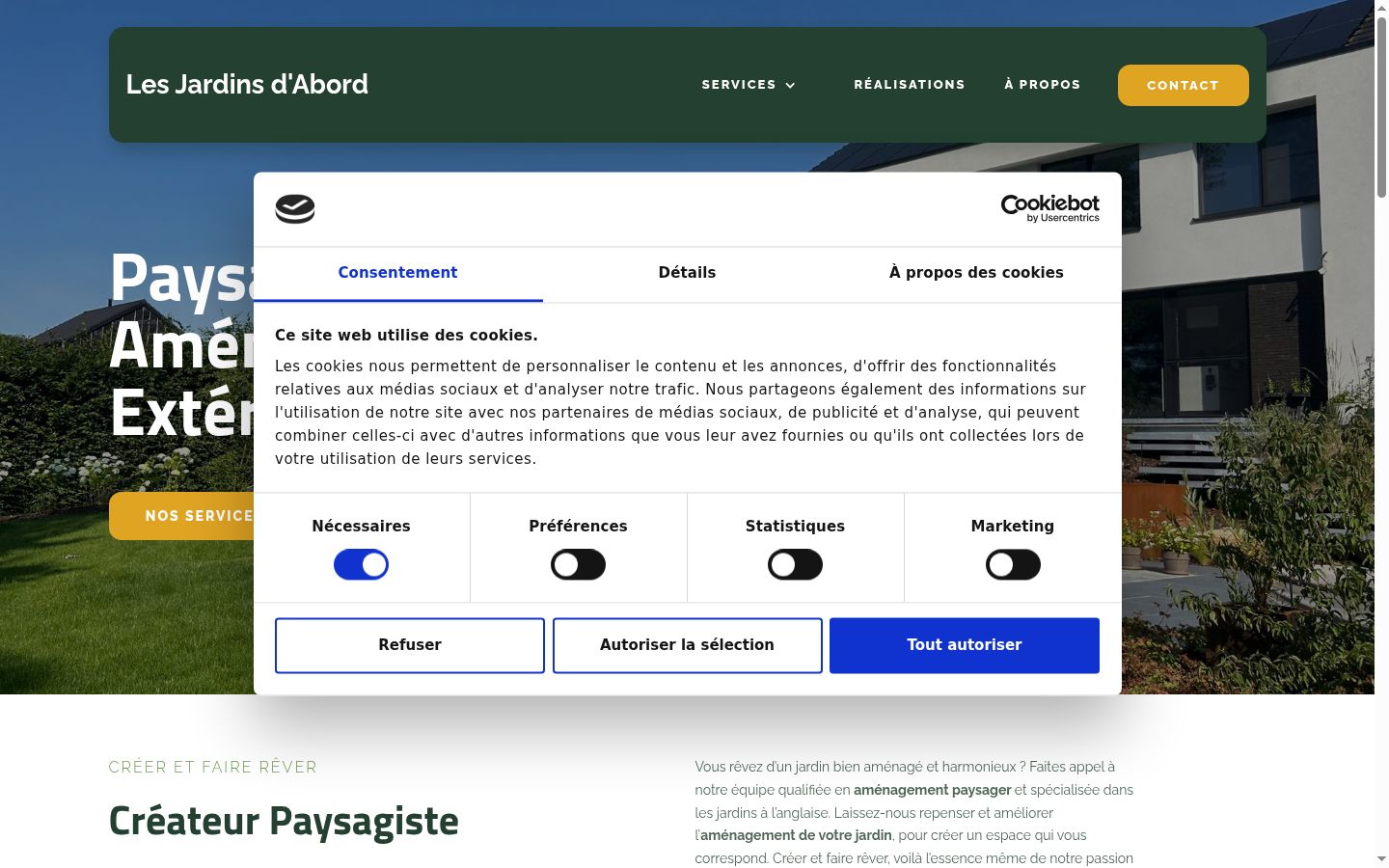 Screenshot tal-banner tal-kunsens muri qabel kwalunkwe interazzjoni