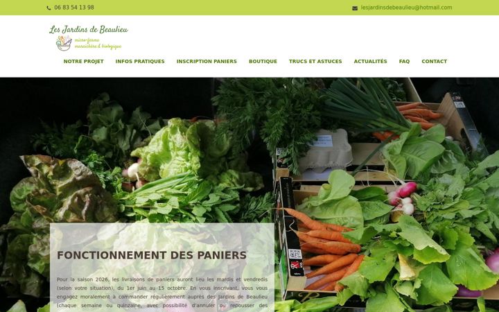 Screenshot of lesjardinsdebeaulieu.fr