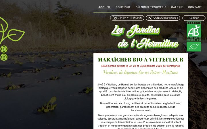 Screenshot of lesjardinsdelhermitine.fr