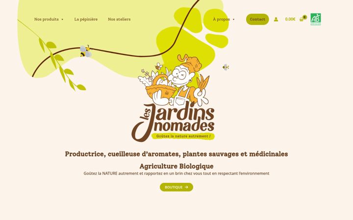 Screenshot of lesjardinsnomades.fr