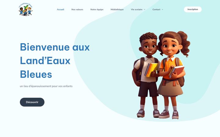 Screenshot of leslandseauxbleues.com