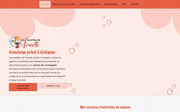 Screenshot of leslavettesdefanette.fr