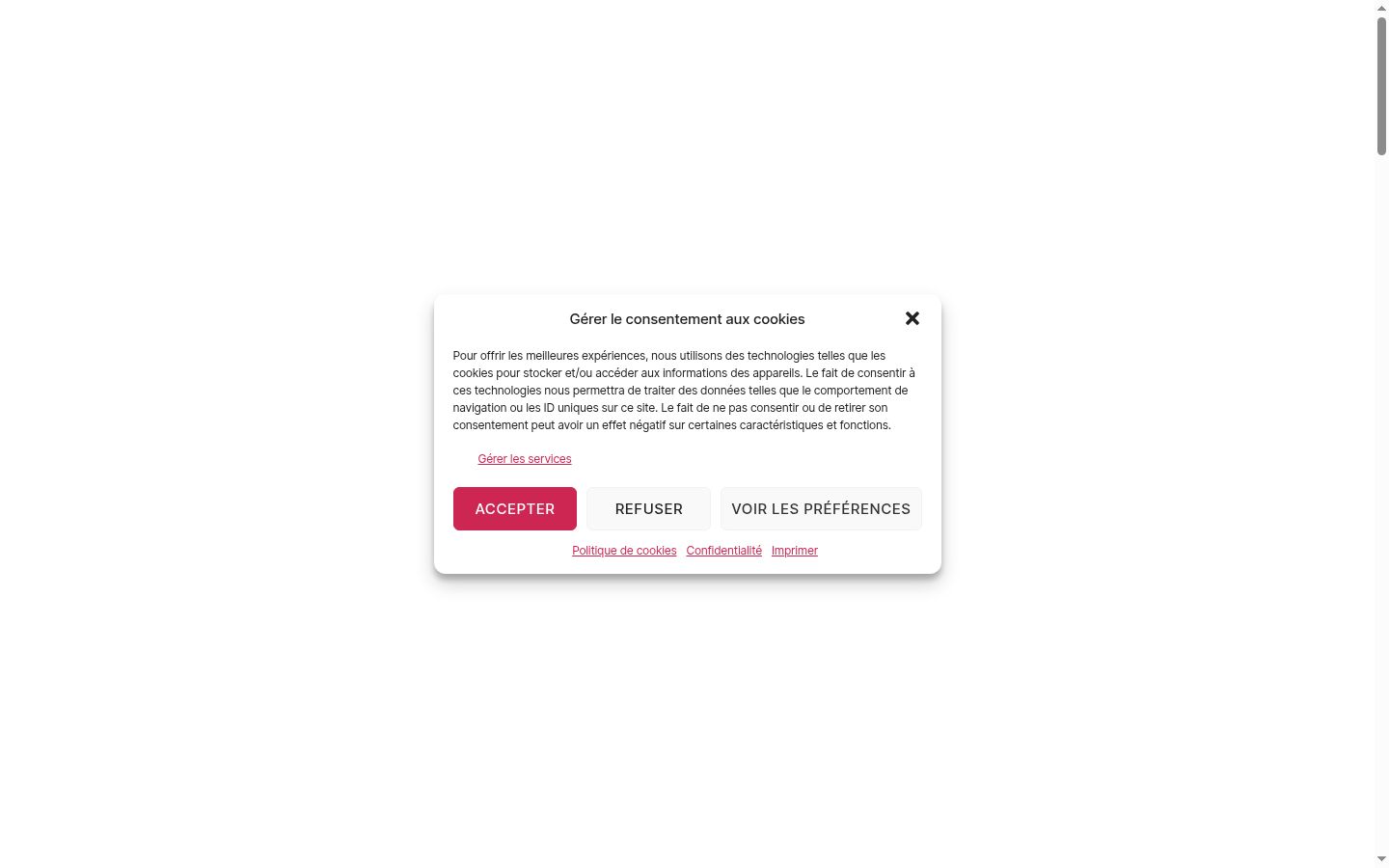 Screenshot del banner di consenso mostrato prima di qualsiasi interazione
