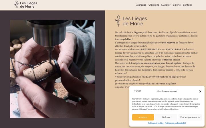 Screenshot of lesliegesdemarie.fr