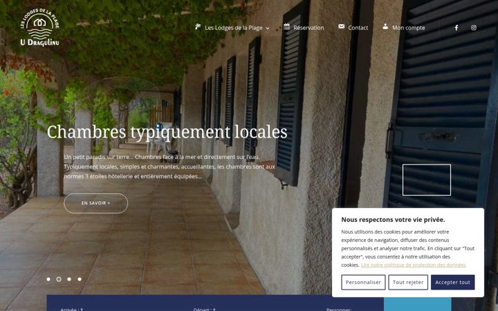 Screenshot of leslodgesdelaplage.fr