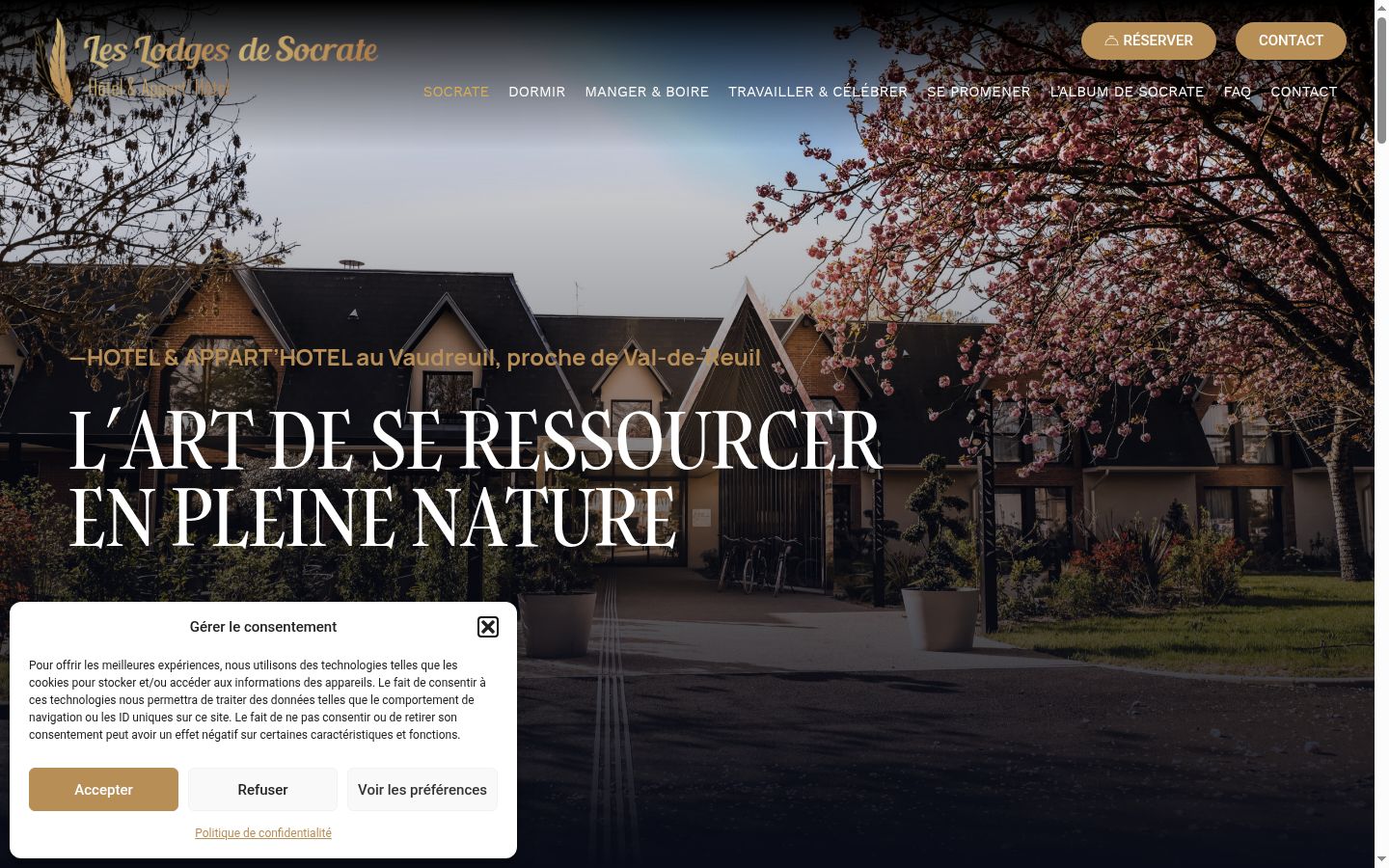 Screenshot del banner di consenso mostrato prima di qualsiasi interazione
