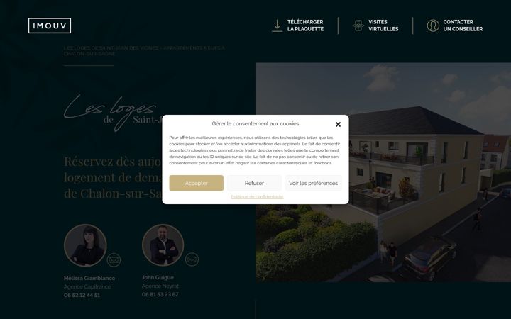 Screenshot of leslogesdesvignes.fr