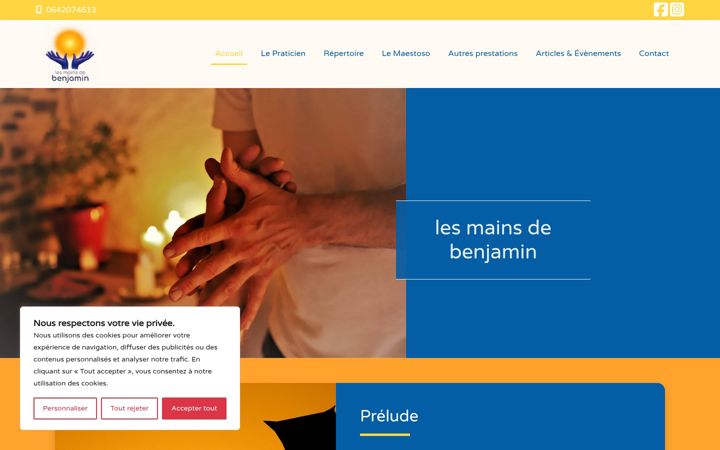 Screenshot of lesmainsdebenjamin.fr