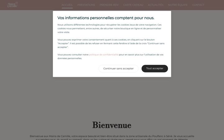 Screenshot of lesmainsdecamille.com