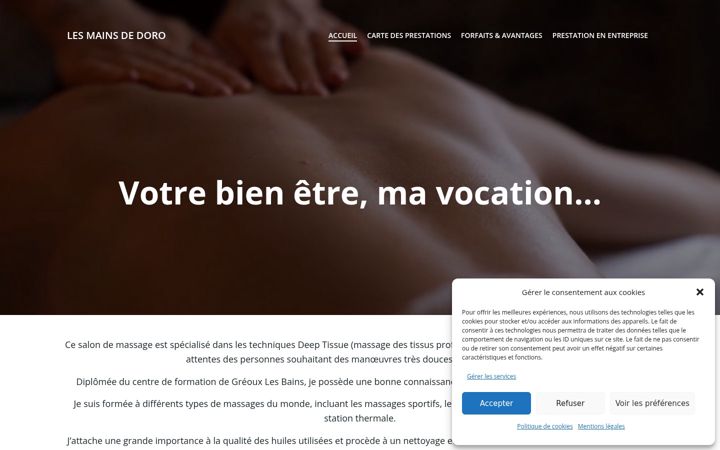Screenshot of lesmainsdedoro.fr