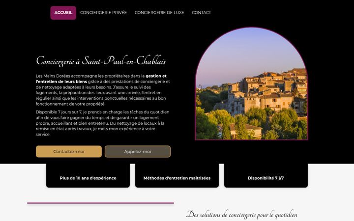 Screenshot of lesmainsdorees-conciergerie-nettoyage.com