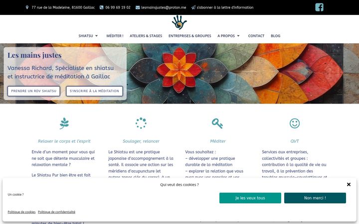 Screenshot of lesmainsjustes.com