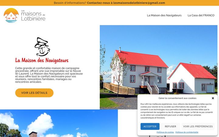 Screenshot of lesmaisonsdelotbiniere.com