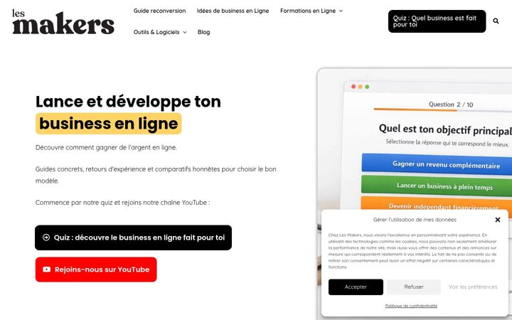 Screenshot of lesmakers.fr
