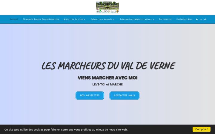Screenshot of lesmarcheursduvaldeverne.com