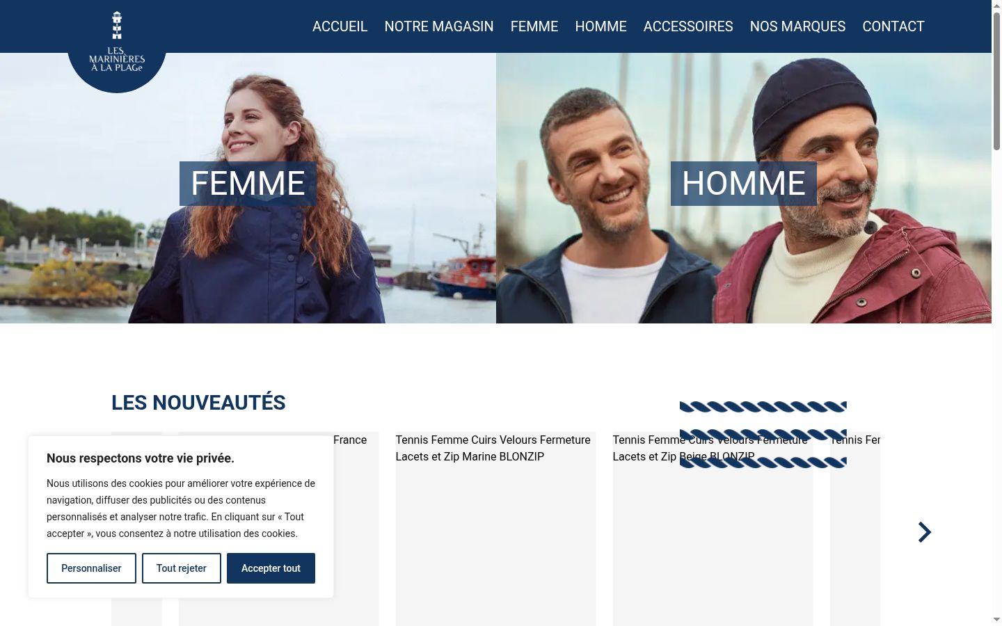 Captura de ecrã do banner de consentimento apresentado antes de qualquer interação