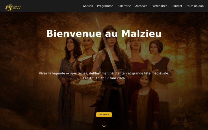 Screenshot of lesmedievalesdumalzieu.org