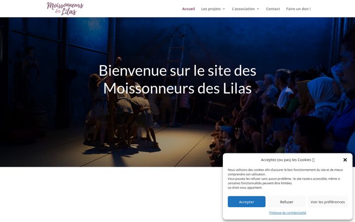Screenshot of lesmoissonneursdeslilas.fr