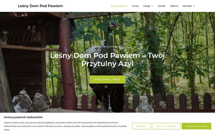 Screenshot of lesnydompodpawiem.pl