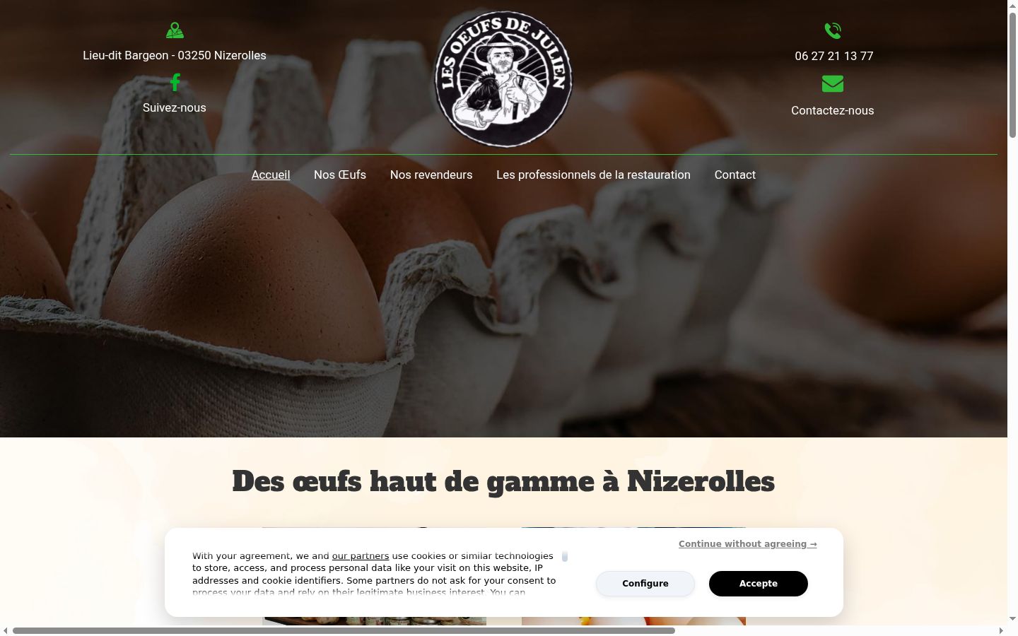 Screenshot del banner di consenso mostrato prima di qualsiasi interazione