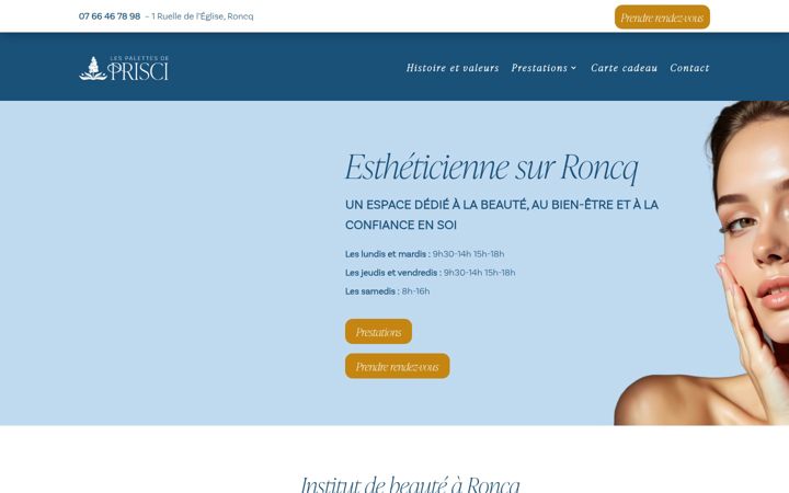 Screenshot of lespalettesdeprisci.fr